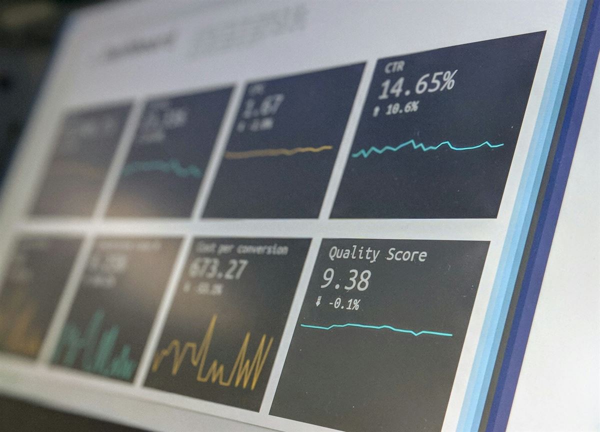 Tela com indicadores de monitoramento